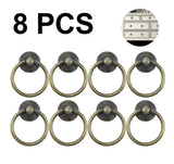 8pcs Vintage Cabinet Ring Knobs Antique Drawer Pulls Handle