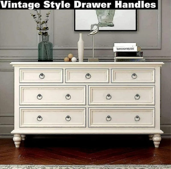 8pcs Vintage Cabinet Ring Knobs Antique Drawer Pulls Handle