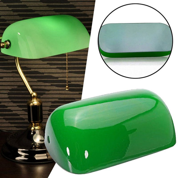 Green Glass Bankers Lamp Shade Cover