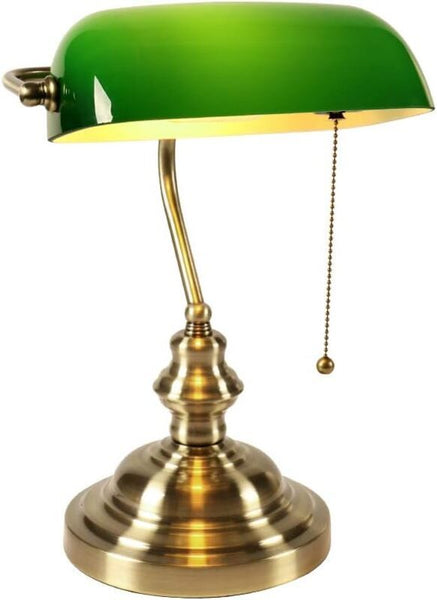 Green Glass Bankers Lamp Shade Cover