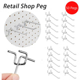 50pcs Peg Board Hooks Wall Shelf Hanger Garage Organiser Shop Display