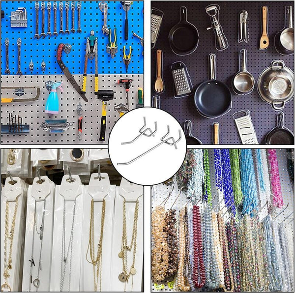 50pcs Peg Board Hooks Wall Shelf Hanger Garage Organiser Shop Display