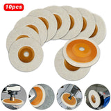 10pcs 4" Wool Buffing Angle Grinder Wheel Felt Polishing Disc Pads
