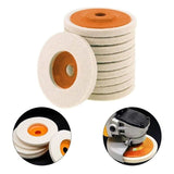 10pcs 4" Wool Buffing Angle Grinder Wheel Felt Polishing Disc Pads
