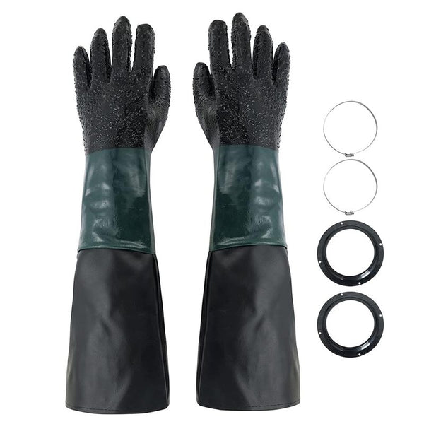 Sandblasting Glove Sand Blaster Gloves with With O Rings and Holder