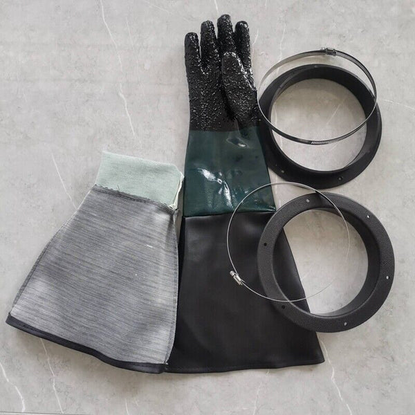 Sandblasting Glove Sand Blaster Gloves with With O Rings and Holder