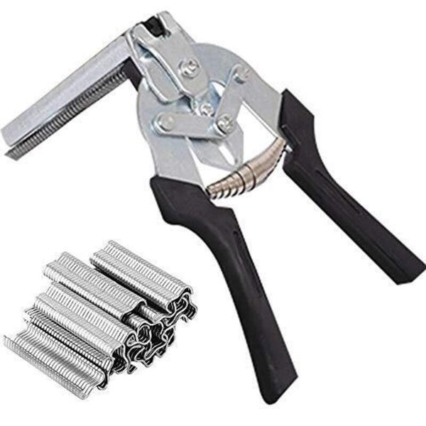 Hog Nail Ring Pliers Kit with 600pcs M Clips Fence Fastening