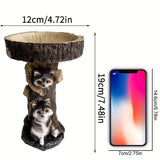 Raccoon Bird Bath Bird Feeder Garden Statue