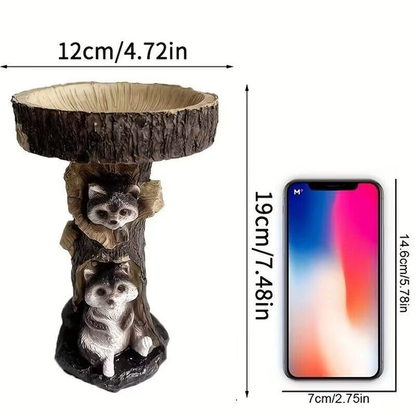 Raccoon Bird Bath Bird Feeder Garden Statue