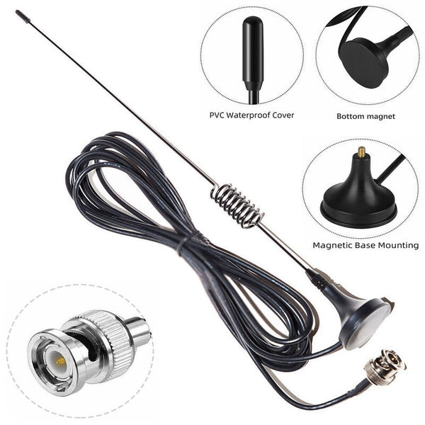 HF VHF UHF Ham Radio Amateur Mobile Radio Scanner Antenna Magnetic Base