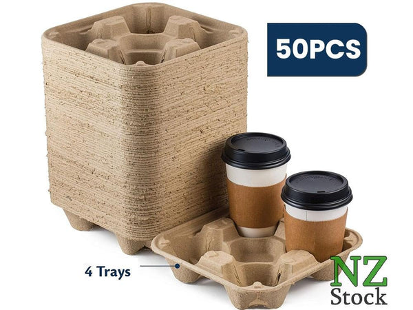 Coffee Cup Carry Trays 4-Cup 50PCS - NEW