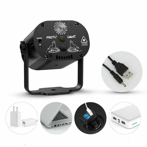 60 Patterns Projector LED RGB Stage Light DJ Disco KTV Home Party Lighting