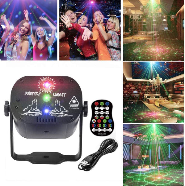 60 Patterns Projector LED RGB Stage Light DJ Disco KTV Home Party Lighting