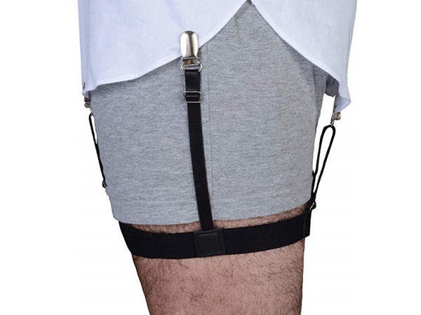 Mens Shirt Stays Adjustable Shirt Garters with Non-Slip