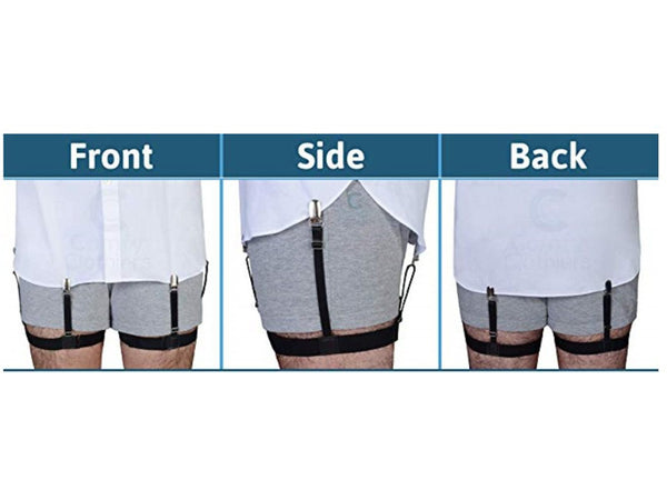 Mens Shirt Stays Adjustable Shirt Garters with Non-Slip