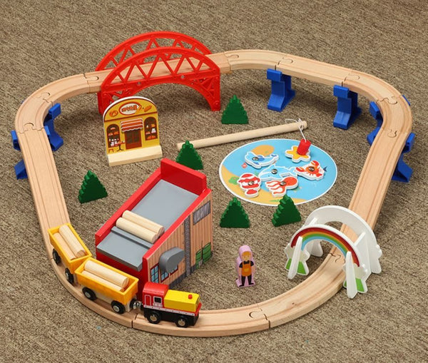 Log Loading Wooden Train Track Expansion Pack Compatible Thomas Railway