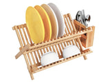 Bamboo Dish Rack with Utensil Holder