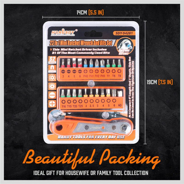 Ratchet Wrench Screwdriver Hex Torx Bit Set