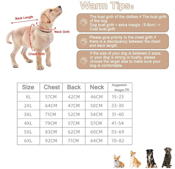 Dog Coat, Winter Dog Jacket Waterproof Windproof 2XL
