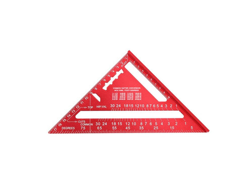 Red 7" Alloy Triangle Angle Ruler