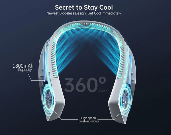 Portable Neck Fan Bladeless Headphone Design Fan Rechargeable