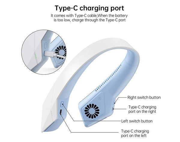 Portable Neck Fan Bladeless Headphone Design Fan Rechargeable