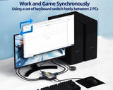 KVM Switch with USB Hub for Keyboard Mouse Monitor