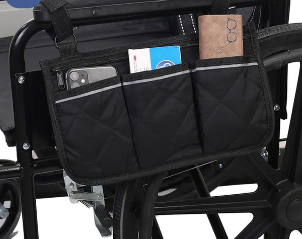Rollator Organizer Pockets Wheelchair Scooter Stroller Side Bag