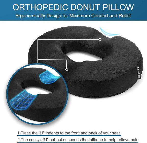 Donut Seat Cushion Memory Foam Orthopedic Pillow