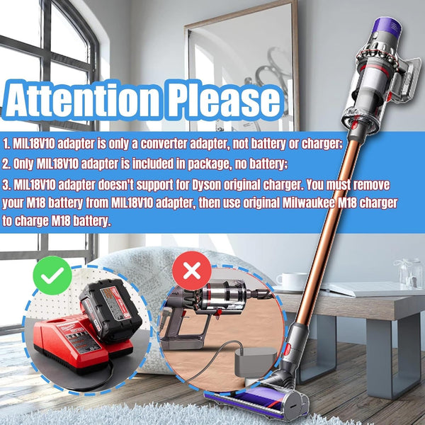 Milwaukee Battery to Dyson V10 Adapter Converter