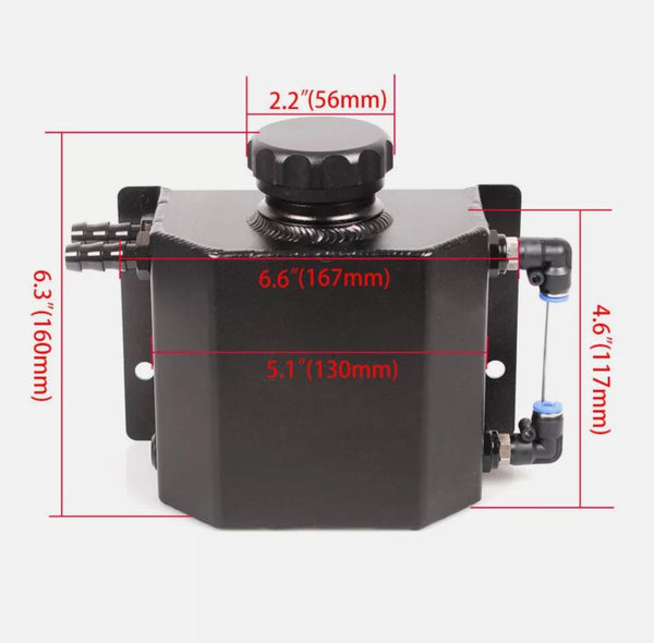 Oil Coolant Radiator Aluminum 1L Overflow Tank