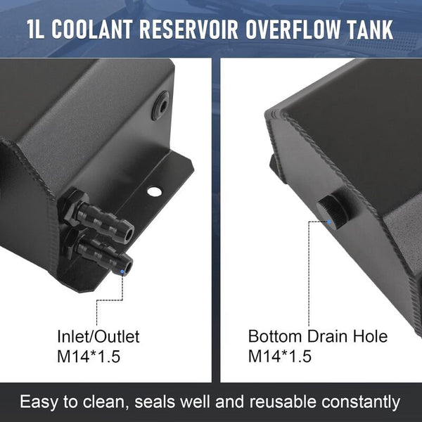Oil Coolant Radiator Aluminum 1L Overflow Tank