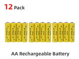 12 PCS Rechargeable AA Battery, 1.2V 700mAh Ni-Cd