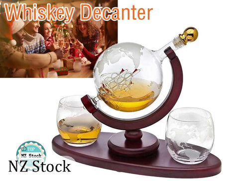 Whiskey Decanter Set with 2 Whiskey Glasses