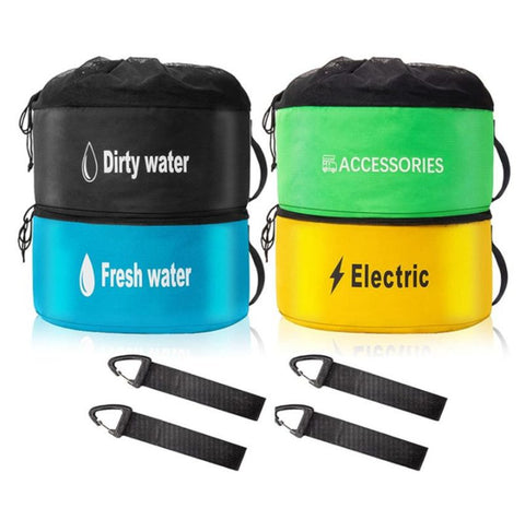 4 Pack Hose Bags Waterproof Caravan Camping Storage Bags