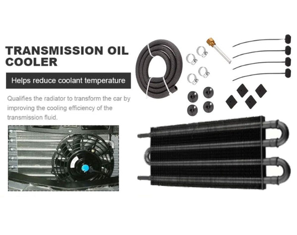 Universal Transmission Radiator Universal 4 Rows Oil Cooler Transmission Radiator – golly.co.nz