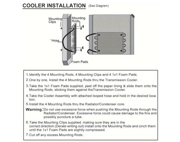 Universal 4 Rows Oil Cooler Transmission Radiator