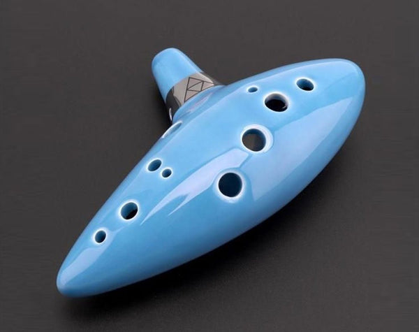 New 12 Hole Ocarina Ceramic Alto C Vessel Flute Wind Instrument