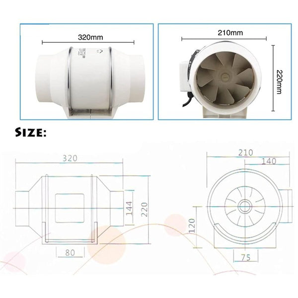Inline Extractor Fan Exhaust Duct Fan