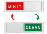 Dishwasher Clean Dirty Magnetic Sign with Clear, Bold & Colored Text, Silver