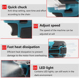 1/2" Cordless Impact Wrench Brushless Driver Torque