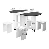 Folding Dining Table Set 4 Chairs 5 Piece