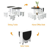 Folding Dining Table Set 4 Chairs 5 Piece