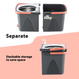Spin Mop Dual Bucket Set Magic Floor Cleaner 4 Mop Heads