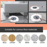 Spin Mop Dual Bucket Set Magic Floor Cleaner 4 Mop Heads