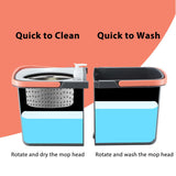 Spin Mop Dual Bucket Set Magic Floor Cleaner 4 Mop Heads
