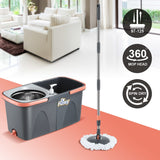 Spin Mop Dual Bucket Set Magic Floor Cleaner 4 Mop Heads