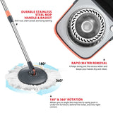 Spin Mop Dual Bucket Set Magic Floor Cleaner 4 Mop Heads