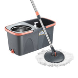 Spin Mop Dual Bucket Set Magic Floor Cleaner 4 Mop Heads