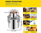 5Gal Alcohol Distiller 19L Moonshine Still Water Wine Spirits Brew Home